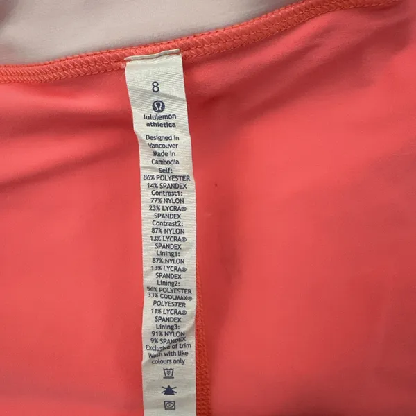 Lululemon Pleat To Street Skirt Skort Grapefruit Coral Athletic Tennis Women 8 - Image 9
