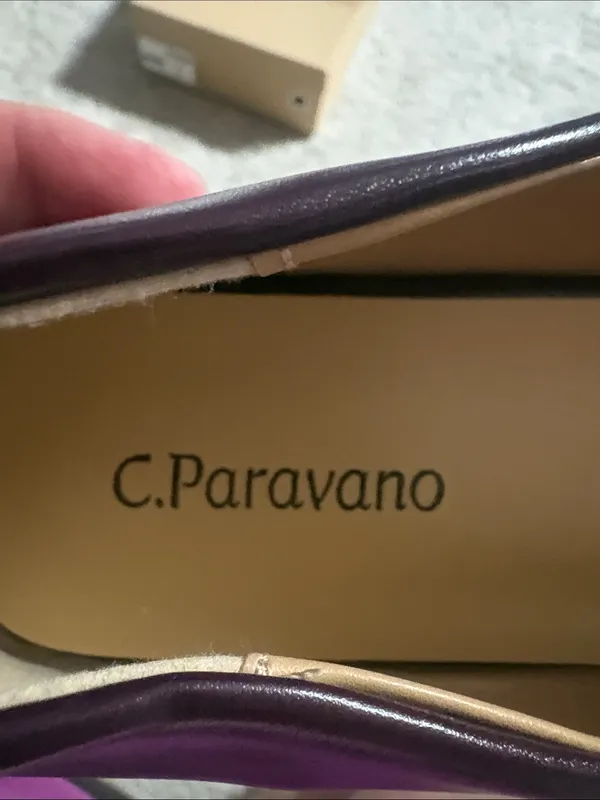 C.Paravno Women's Bow-Accent Burgundy Ballet Flat plum colored size9/9.5 - Image 6