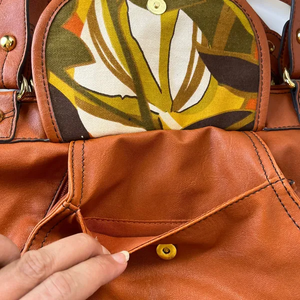 Relic Y2K Cognac Crossbody Satchel Bag Boho Indie Sleaze 70 Inspire Faux Leather - Image 14