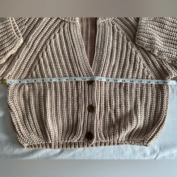 BEST Free People Sweet Nothing Cardi NWOT - Medium - Sandcastle Tan Beige Knit - Image 10