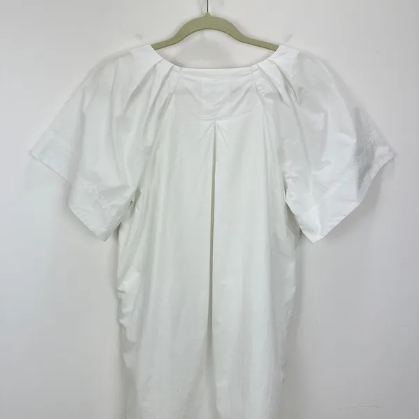 Madewell V Neck Mini Shirtdress Poplin Cotton White Pockets Relaxed Shift S NWT - Image 9
