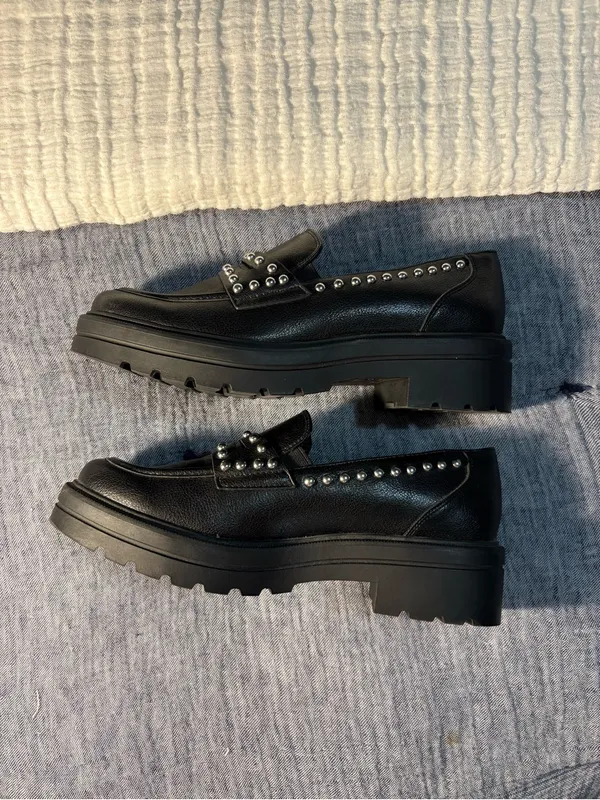 MIA Black Studded Platform Loafers size 6.5 - Image 4