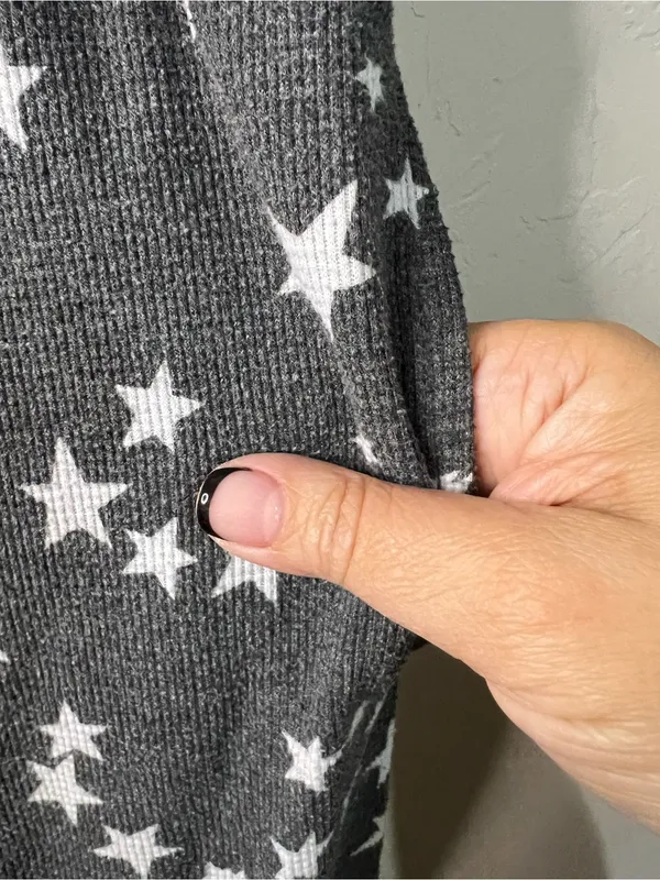 Victoria’s Secret Gray Waffle Knit Star Print Lounge Joggers - Image 5