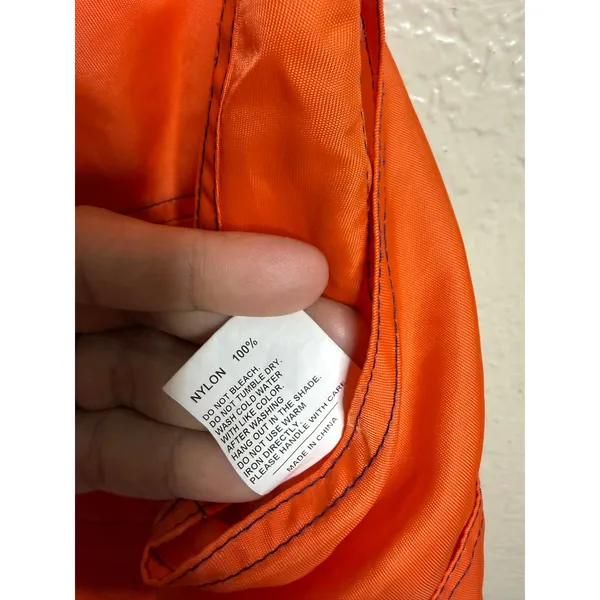Joyrich Orange Nylon Utility Bib Overalls Jumpsuit Logo Streetwear Womans L - Image 8