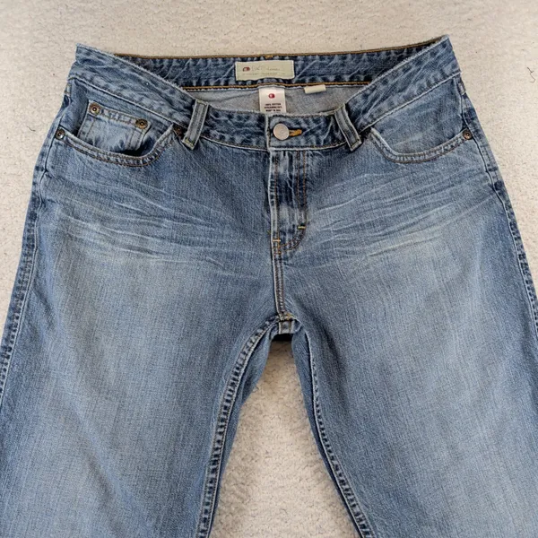 BKE Denim Trail Jeans Womens 30‎ Blue Cotton Bootcut Raw Hem USA Altered Cutoff - Image 3