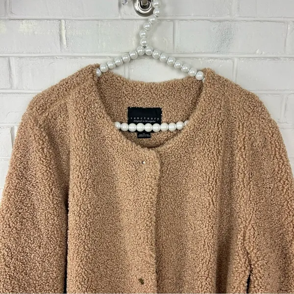 Sanctuary Button Front Teddy Knit Jacket Size XL - Image 3