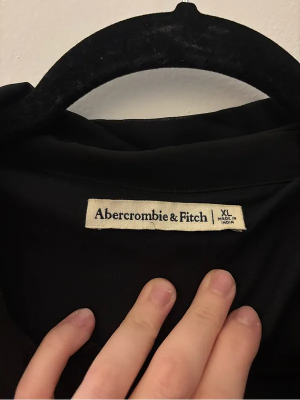Abercrombie Black Button Up Mini Dress - Image 3