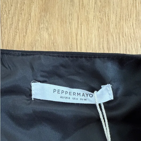 Peppermayo Top Sleeveless Tie Front Dottie Size US4 Black - Image 4