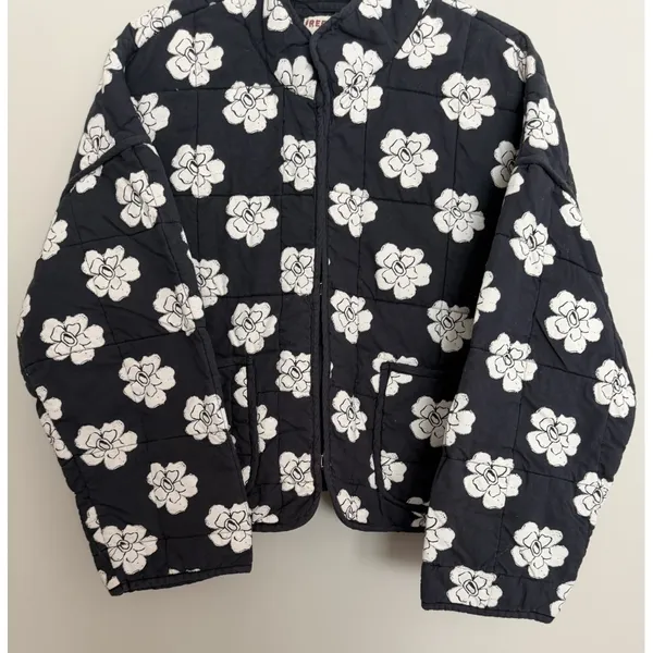 Free People Chloe Floral Quilted Jacket Night Blooms Women's Size Small - Image 5