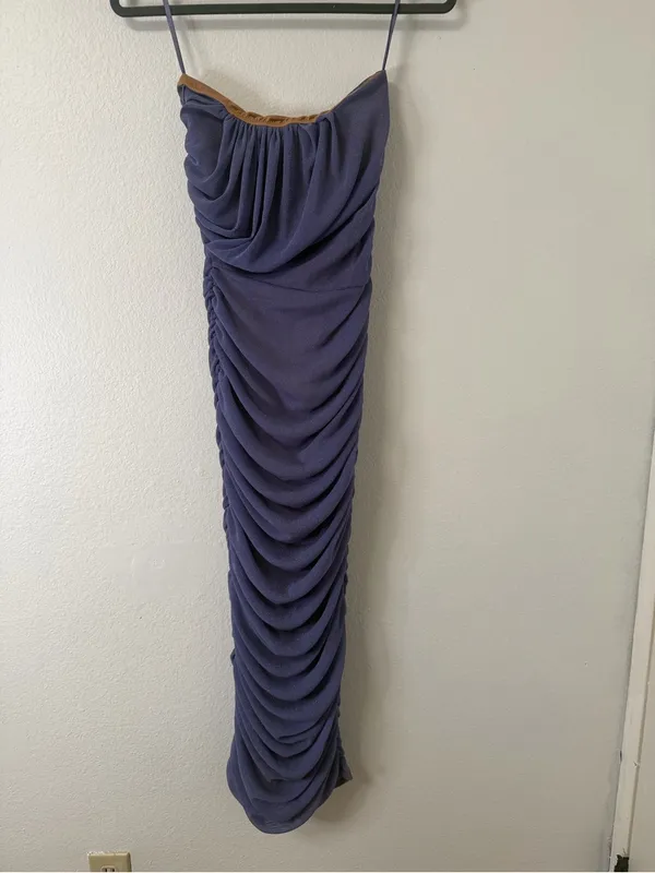 JLUXLABEL Purple/Silver Celestia Midi Dress - Image 3