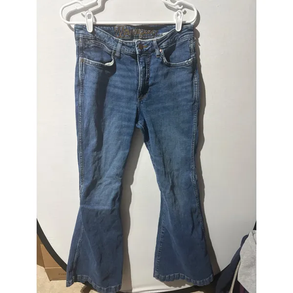 Wrangler Women Blue Denim Flare Bell Bottom Jeans‎ 28 x 34 - Image 2