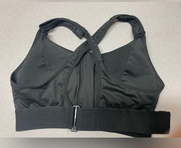 Sports Bras Women's Short Tank Top Zipper Front XL Adjustable Straps black gym - Image 8