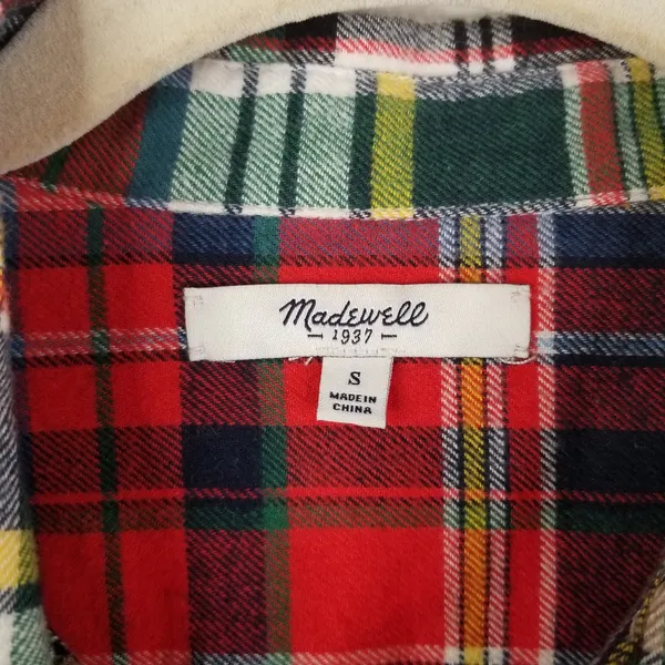 Madewell Ex-Boyfriend Flannel Shirt S Plaid - Image 5