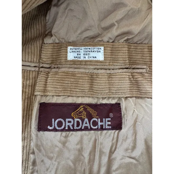 Vintage ‘80s Jordache Tan Corduroy 100% Cotton Single Breasted Blazer - Image 9