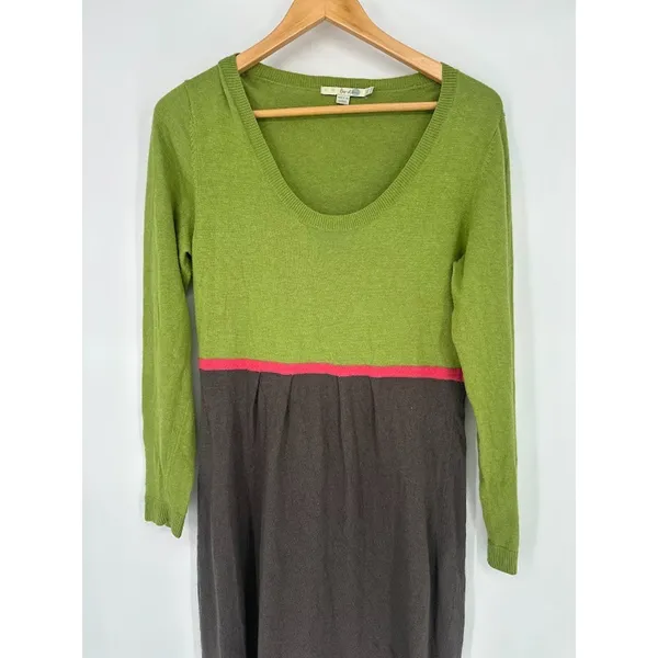 Boden Colorblock Midi Sweater Dress Angora Cashmere Blend 12 Long 12‎ L Colorful - Image 2