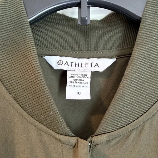 Athleta Dark Olive Sleeveless Zip Romper - Image 2