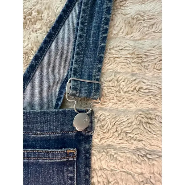 Madewell classic medium wash skinny frayed hem denim overalls Size XXS - Image 4