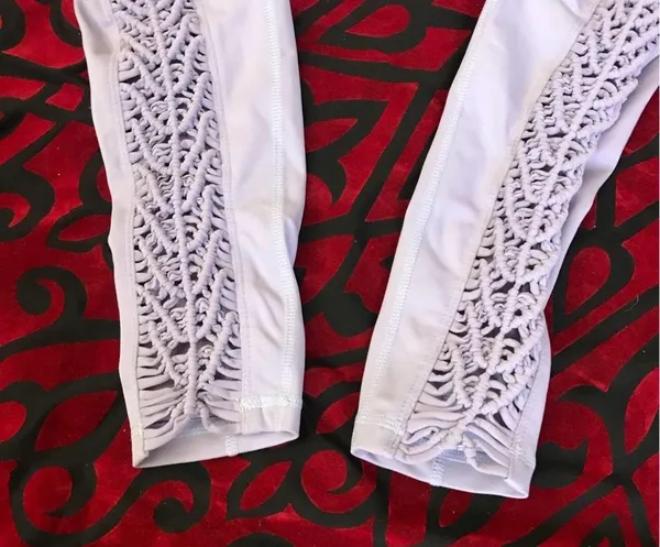 CARBON 38 Tanjung macrame crochet high waist compression leggings sz small EUC - Image 4