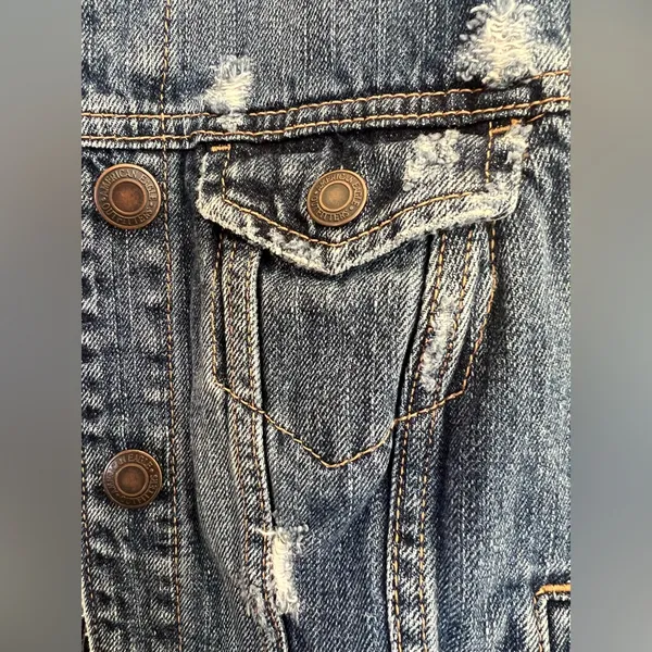 American Eagle Y2K Distressed Denim Vest Medium‎ 2008 - Image 6