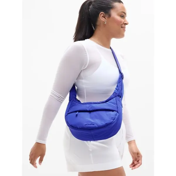 Athleta All About Small Crossbody Hobo Bag Varsity Blue - Image 2