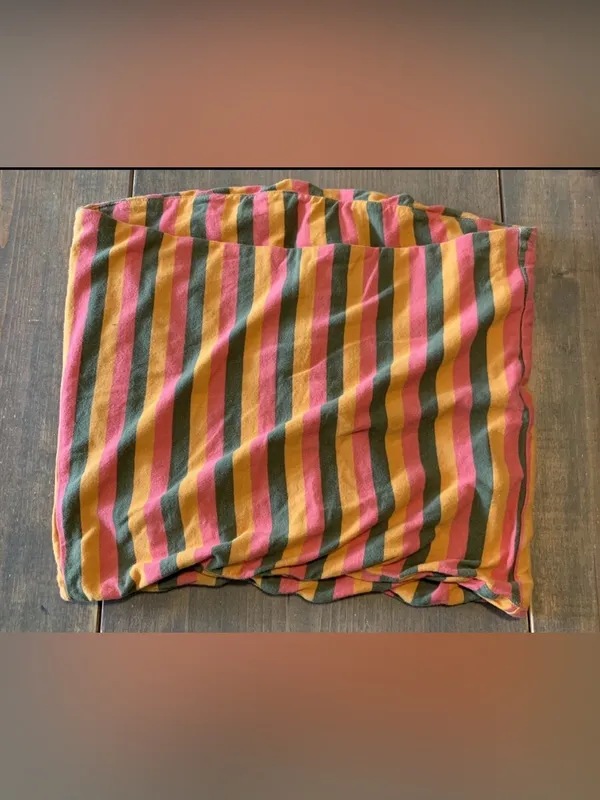Mighty Fine Women's Juniors "MALIBU" Multicolored Striped Strapless Top Blouse S - Image 3
