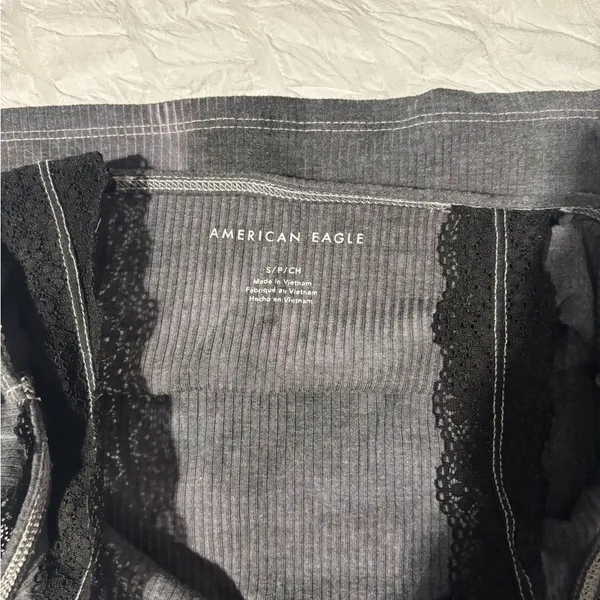 American Eagle Outfitters Charcoal Lace Trim Chemise - Image 3