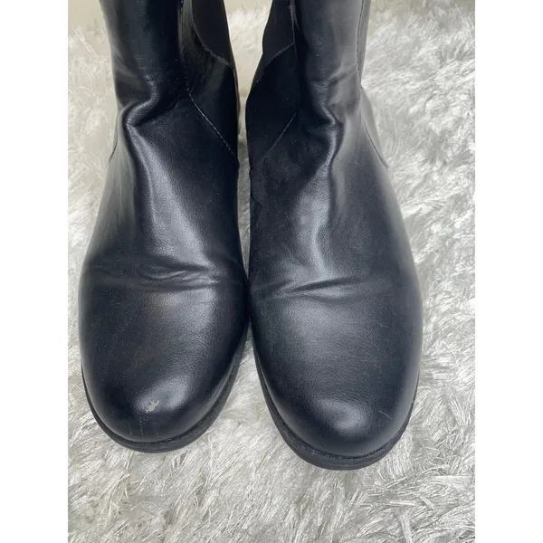 Unisa Black Riding  Boot Back Stretch Sz 8.5 M Knee High Classic Retro - Image 4