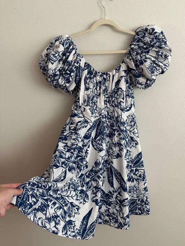 Abercrombie & Fitch Ruched Puff Sleeve Mini Dress - Image 9