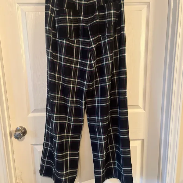 Torrid Green and Purple Plaid Wide Leg Pants - Image 5