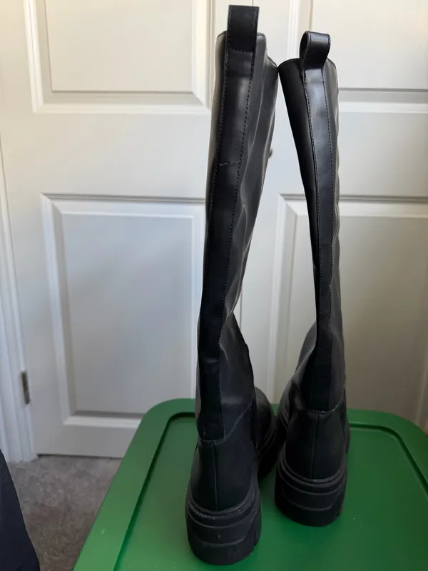 H&M Black Faux Leather Tall Boots - Image 7