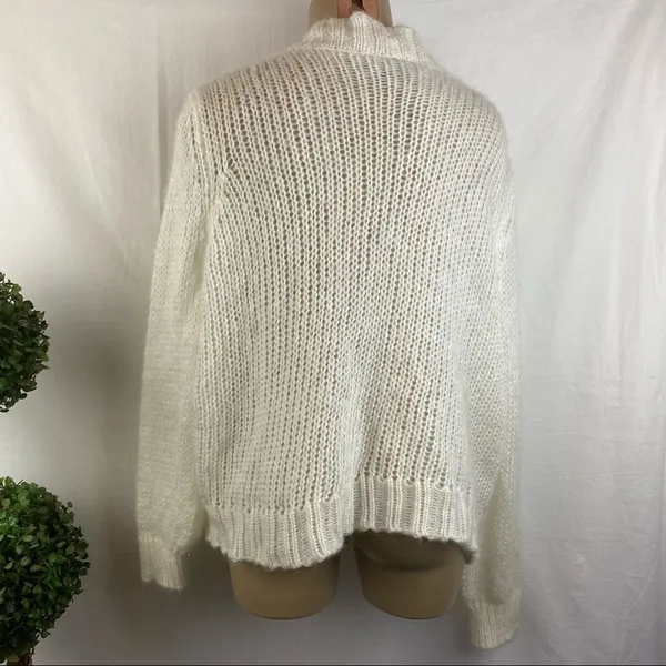Anthropologie Wooden Ships White Soft Cozy Open Loose Cardigan Sweater S - Image 3