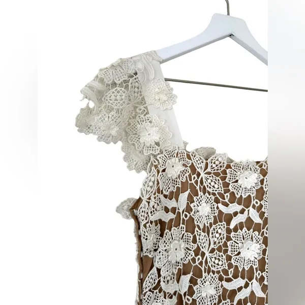 NWT Alberta Ferretti Floral Lace Embroidered Tulle Dress Size 2 - Image 11
