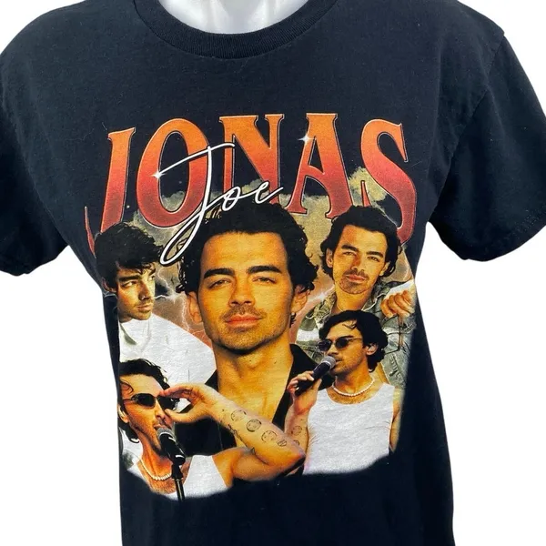 Gildan Joe Jonas Brothers Women's Black Graphic Short Sleeve Band T Shirt Tee Top Sz S - Image 3