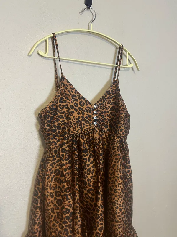 Entro‎ Cheetah Print Mini Babydoll Cami Dress Size Medium NWT - Image 2