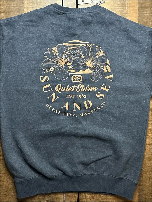 Quiet Storm Sun and Sea Graphic Sweatshirt - Cozy Vintage Vibes - Image 5