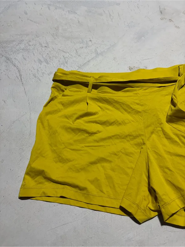 Loft NWT Tie-Waist Shorts Yellow XL cotton MSRP $50 - Image 2