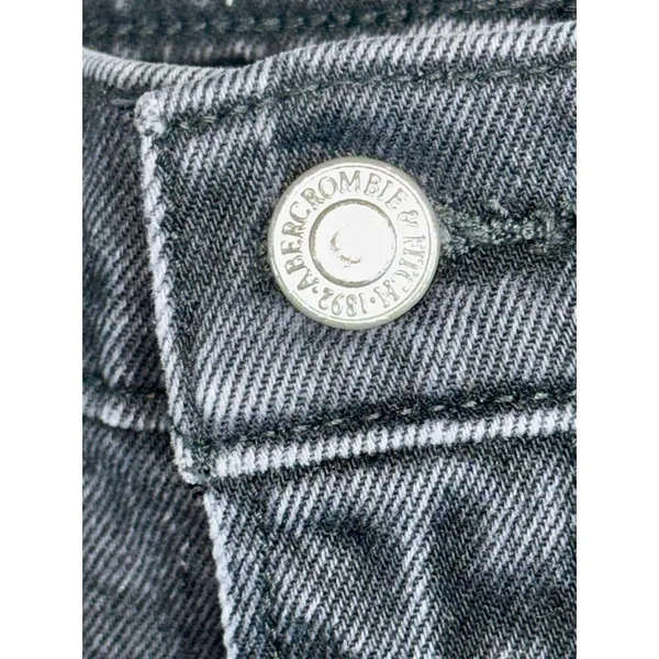 Abercrombie & Fitch 90s Relaxed Jean High Rise Black Straight Jeans Size 26 2 R - Image 5