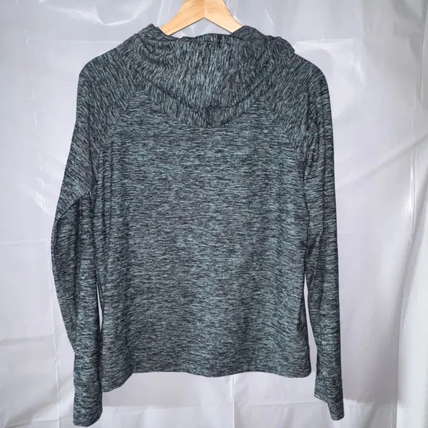 Outdoor Voices CloudKnit Hoodie Blue Black Space Dye Marl Activewear Womens Lg - Image 2