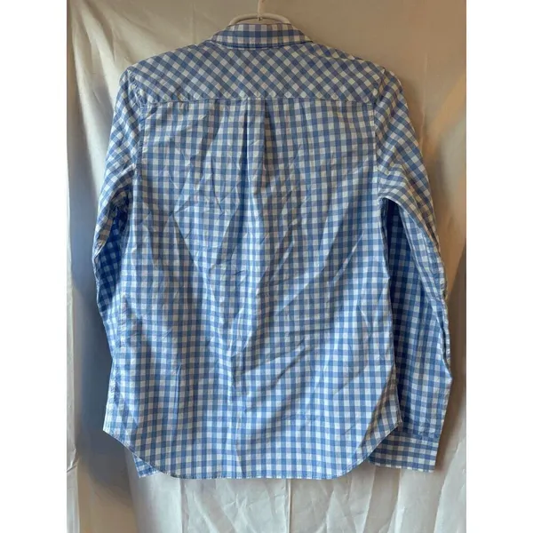 Untuckit Womens Aria Blue and White Checkered Button Up in Regular Fit Size 4 - Image 2