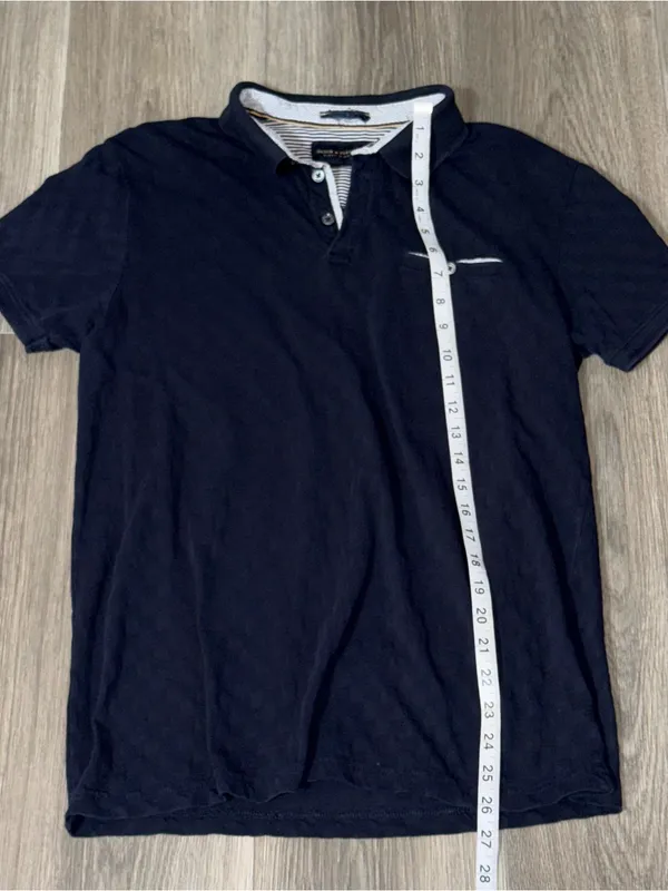 Denim & Flower Ricky Singh Navy Blue Polo Shirt Size Medium - Image 5