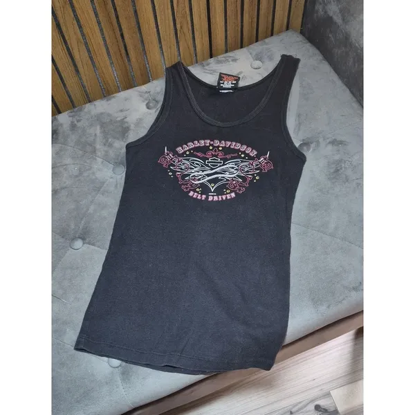 Harley-davidson Women's Black and Pink Vest - Image 2