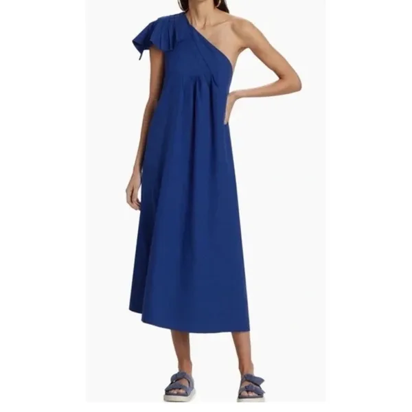 FARM RIO‎ One-Shoulder Linen-Blend Midi-Dress Size Small NWT - Image 3