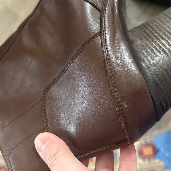 Hunter Refined Water Resistant Chocolate Brown Leather Heeled Ankle Boots - Image 5