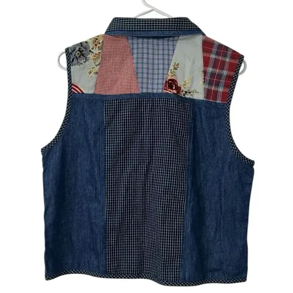 Koret City Blues Vintage Patchwork Vest(Size Medium)) Blue - Image 3