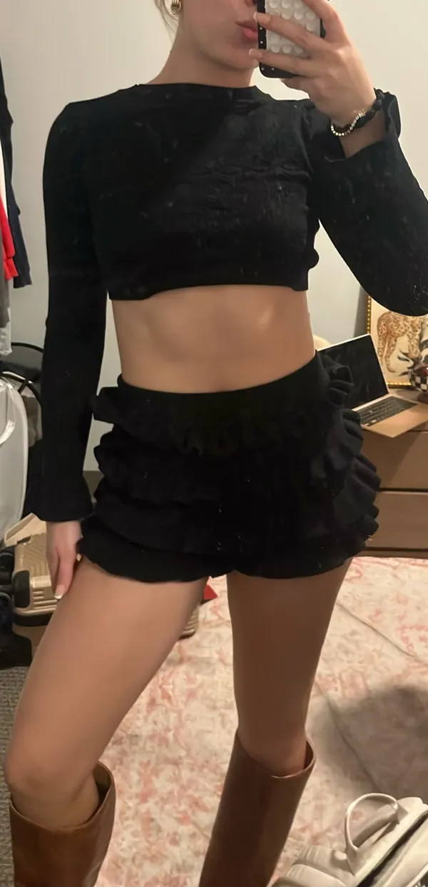 Black Edikted Ruffle Set  - Image 3