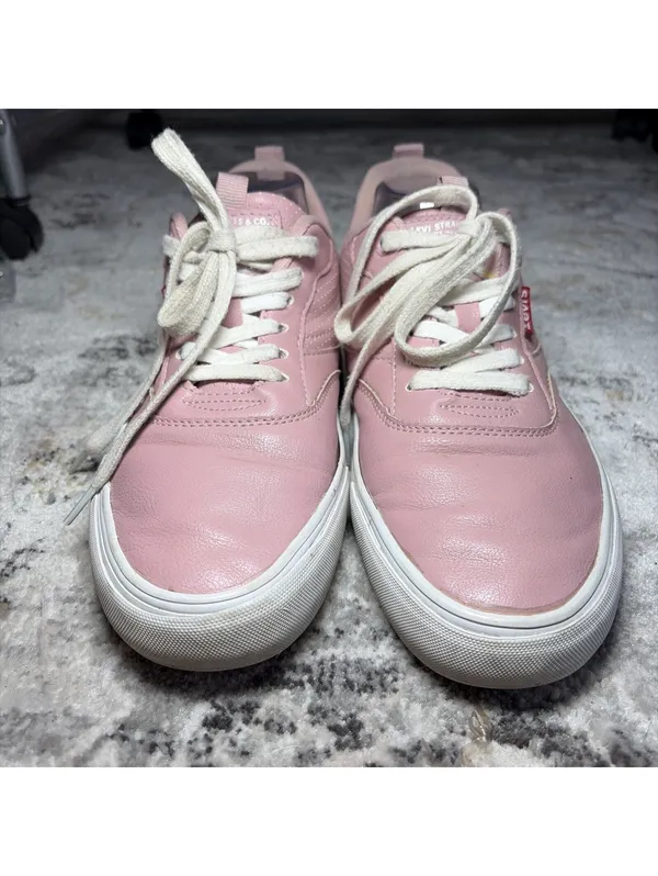 Levi’s Sneakers Leather Salmon 8.5 M Women Lace Up Shoes Pink Retro Vibes - Image 2