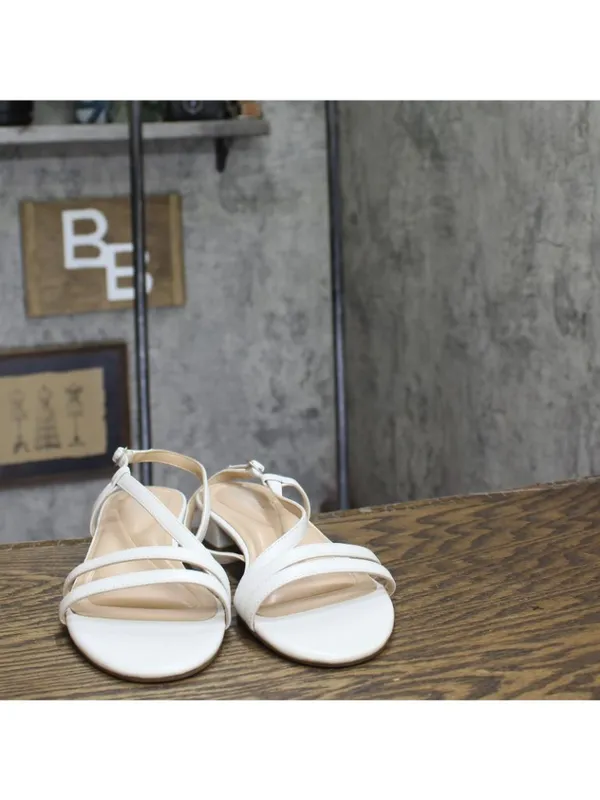 NWT Easy Spirit Glenni Block Heel Strappy Sandals SEGLENNI White Leather 9.5W - Image 4