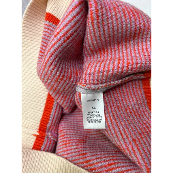 THML Short Sleeve Ribbon Knit Sweater Top in Gray. Size XL - Image 7