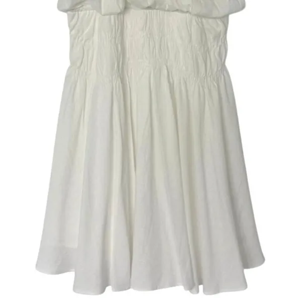 Glam White Halter Drop Waist Dress Sleeveless Ruffle Mini Dress Size Medium - Image 5