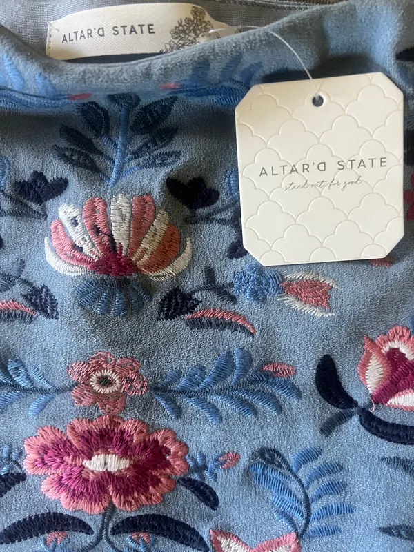 Altar'd State Embroidered Mini Skirt with floral design - Image 3